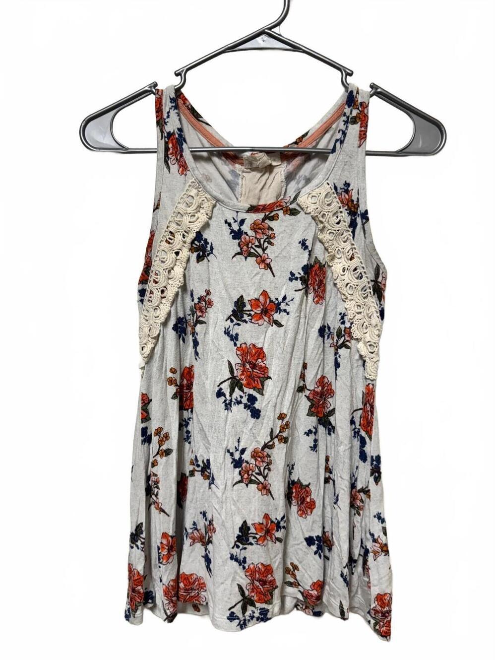 Rewind Floral Crochet Lace Tank Top XS